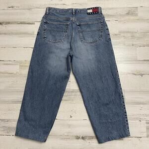 Tommy Hilfiger Blue Denim Skater Baggy Cropped Jeans 34